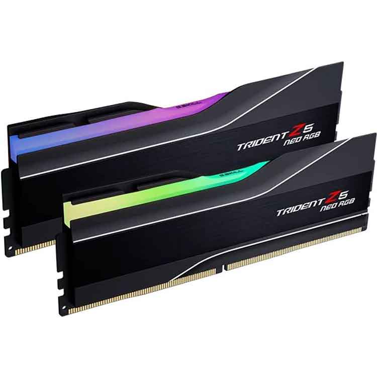 خرید رم G.Skill Trident Z5 Neo RGB DDR5 - ظرفیت 32 گیگابایت - پک دوتایی - AMD EXPO - سرعت 6000 مگاهرتز - CL30 - سیاه