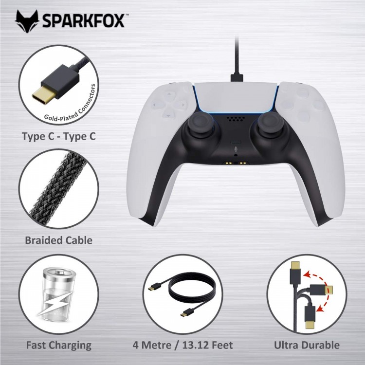 خرید کابل شارژ یو اس بی سی SparkFox برای دسته PS5